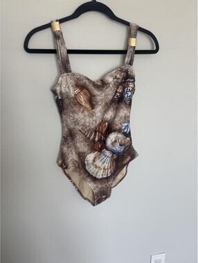 Gottex Women's One-Piece Swimsuit with‎ Seashell Print, Size USA 8